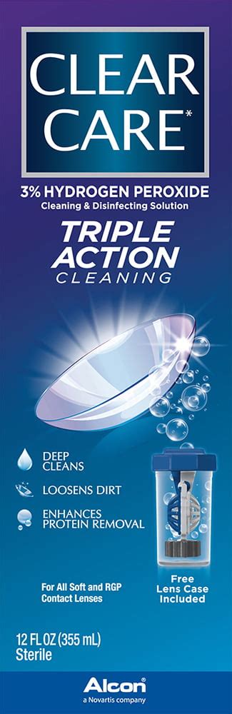 CLEAR CARE Contact Lens Cleaning and Disinfecting Solution, 12 oz ...