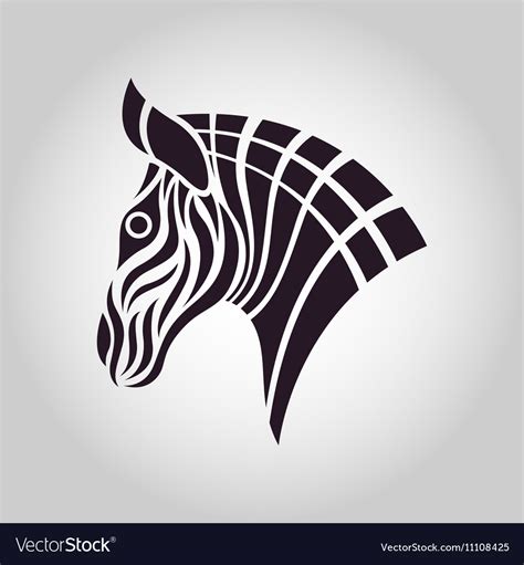 Vintage zebra logo design template Royalty Free Vector Image