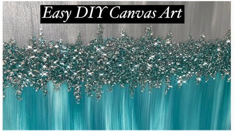 Bling Canvas Painting with Crushed Glass and Glitter / Turquoise / Teal ...