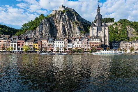 Meuse River Passing Through Dinant, Belgium. Editorial Stock Photo - Image of belgian, cityscape ...