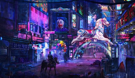 neon, cyberpunk, artist, artwork, digital art, hd, 4k, artstation HD Wallpaper