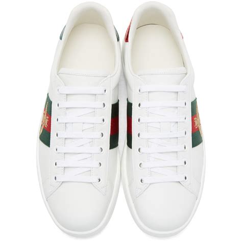 Lyst - Gucci White Bee Ace Sneakers in White for Men