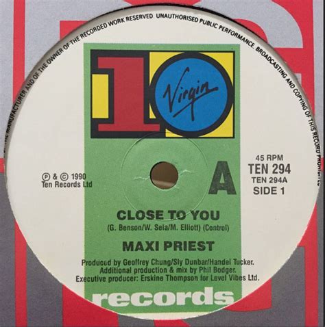 Maxi Priest - Close To You (Vinyl, 7", Single, 45 RPM) | Discogs