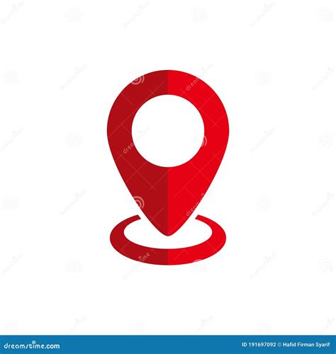 Simple Flat Red Location Icon Template Vector Stock Vector - Illustration of colorful, label ...