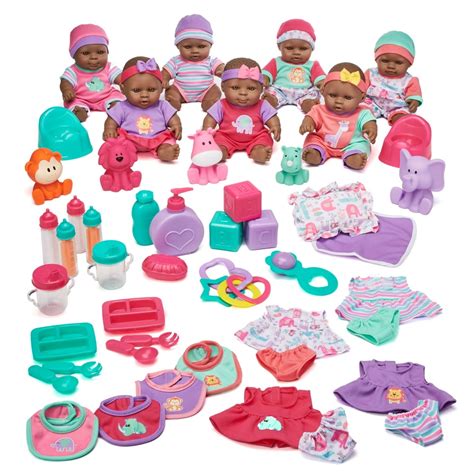 Kid Connection Deluxe 9" Baby Doll Play Set, 48 Pieces, African ...