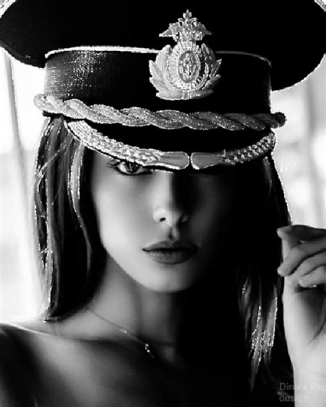 Amour ♥ Passion Military Girl, Military Fashion, Black And White Portraits, Black And White ...