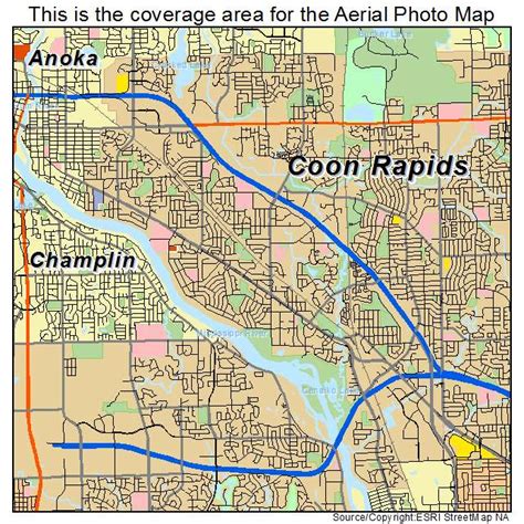 Aerial Photography Map of Coon Rapids, MN Minnesota