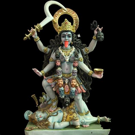 Kali Statue standing on Lord Shiva 27 inches Marble Kali The | Etsy