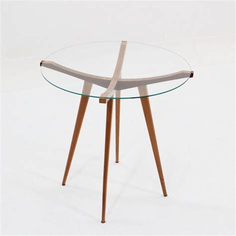 Occasional mid century Italian design round walnut coffee table ...