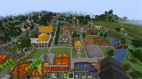 8 weeks in...Our little survival town. : r/Minecraft