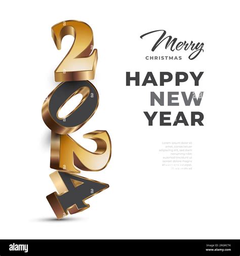 Creative New Year 2024 Banner or Poster Design with Black and Gold 3D ...