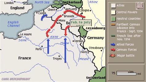 Western Front World War 1 Map