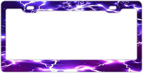 FunnyLpopoiamef Jumbo Purple Lightning License Plate Frame for Women,car Licenses Plate Covers ...
