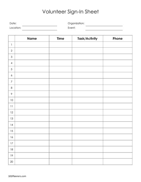 FREE Sign Up Sheet | Sign In Sheet | Instant Download