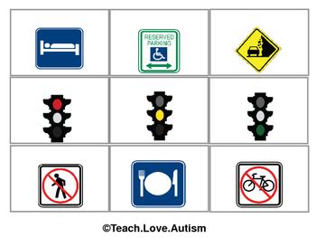 Community Signs Flashcards -- WORDLESS VERSION by Teach Love Autism