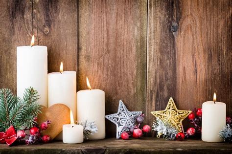 Premium Photo | Christmas advent candles with festive decor