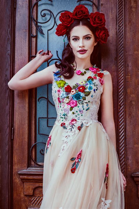 Boldly Boho: Colourful Embroidered Wedding Dresses | Embroidered wedding dress, Mexican wedding ...