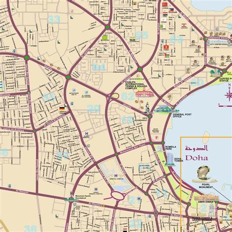 Doha detailed city Map • mappery