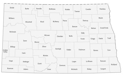 North Dakota County Map - GIS Geography