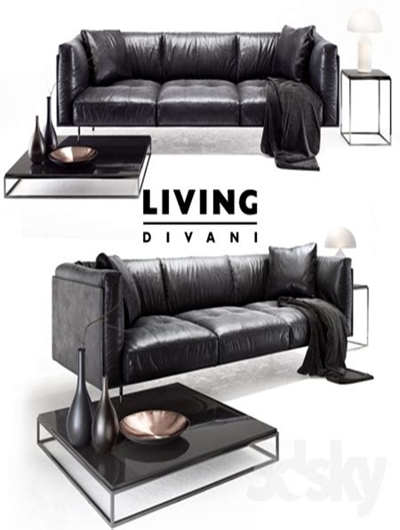 Living divani leather rod sofa