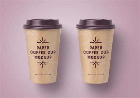 4 Free Coffee Paper Cup Mockups (PSD)