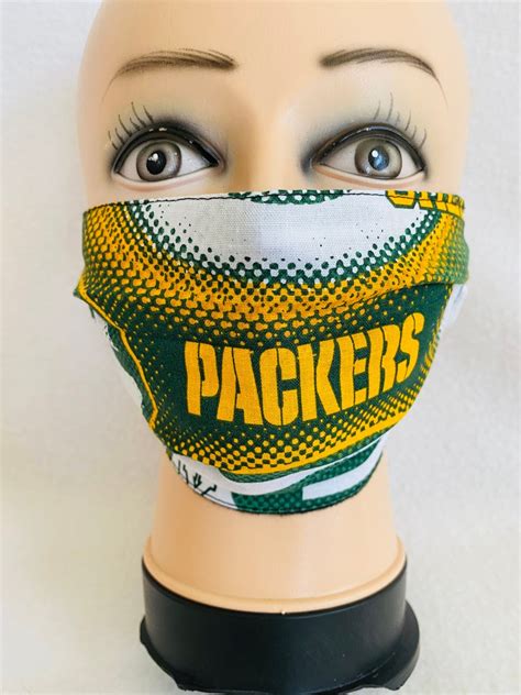 GB Packers face masks. Green Bay Packers mask Reusable Face | Etsy