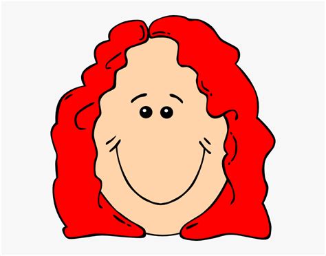 Red Hair Female Cartoon Face Clip Art At Clker - Red Hair Girl Cartoon ...