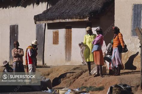 Madagascar, People, Road To Ranomafana. Malagasy Local People Wearing ...