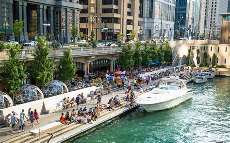 Chicago Riverwalk At Night