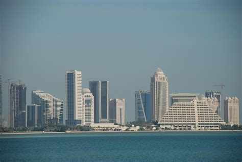 Premium Photo | Doha Qatar skyline on sea coast