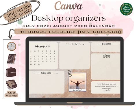 Desktop Wallpaper Organizer Calendar 2022-2023 18 BONUS - Etsy in 2022 ...