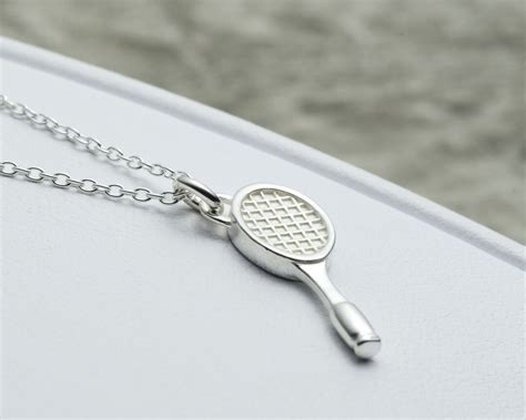 Tennis Necklace Sterling Silver, Tennis Gifts, Tennis Racket Charm ...