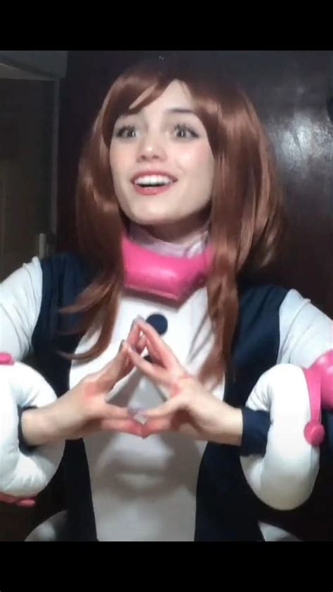 She is here … 💗 #uraraka | Mha cosplay, Cosplay makeup, Cute cosplay