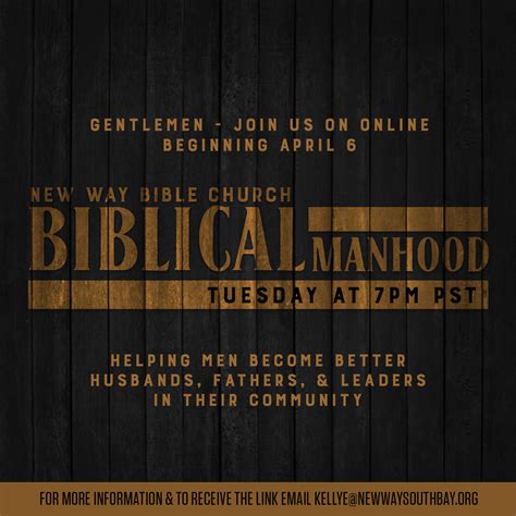 Biblical Manhood — New Way Bible Church