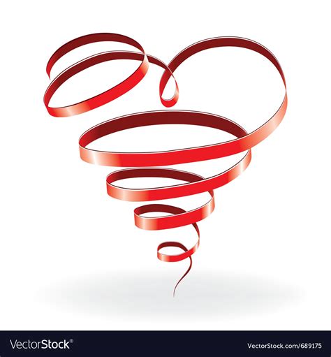 Ribbon heart Royalty Free Vector Image - VectorStock