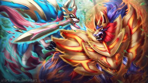 Zacian and Zamazenta by albrt-wlson on DeviantArt