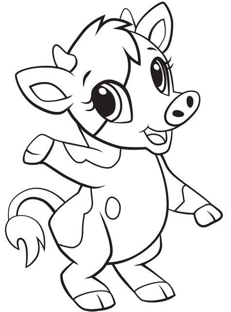 Baby Cow Coloring Page - Free Printable Coloring Pages for Kids