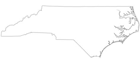 Blank Map of North Carolina, Outline Map of North Carolina State