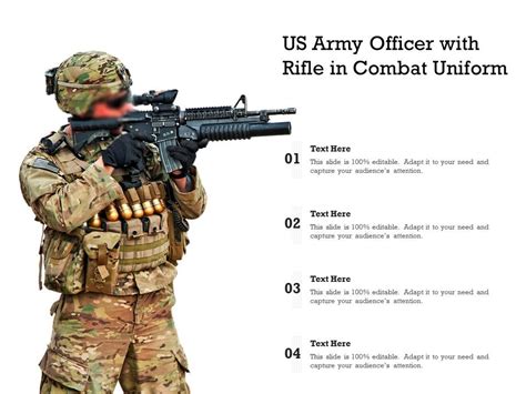 US Army Officer With Rifle In Combat Uniform | Presentation Graphics ...