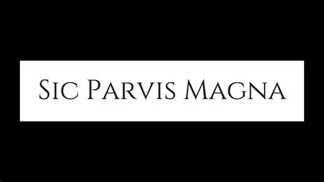 Sic Parvis Magna - "Great Things From Small Things"