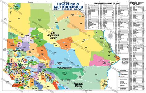 Riverside and San Bernardino Counties Zip Code Map – Otto Maps