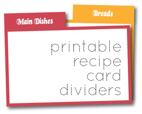 Wild Olive: print: recipe card dividers