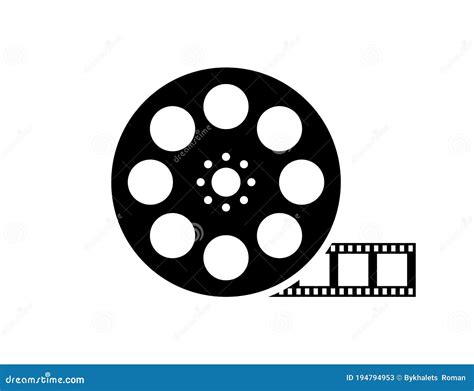 Film Reel Movie Icon. Vector Isolated Icon Stock Vector - Illustration of pictogram, negative ...