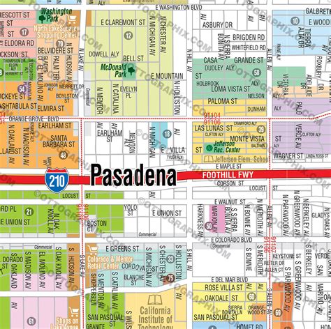 Pasadena Map, Los Angeles County, CA – Otto Maps