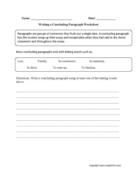 Writing Worksheets | Paragraph Writing Worksheets