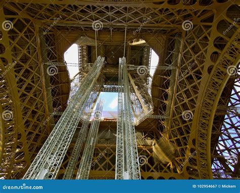 Eiffel Tower Fragment Construction Repairs Stock Image - Image of ...