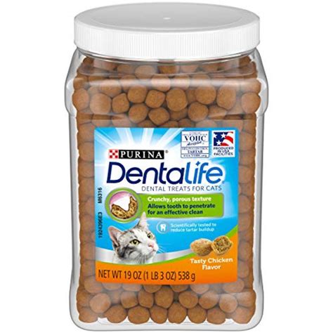 Purina DentaLife Made in USA Facilities Cat Dental Treats, Tasty Chicken Flavor - 19 oz ...