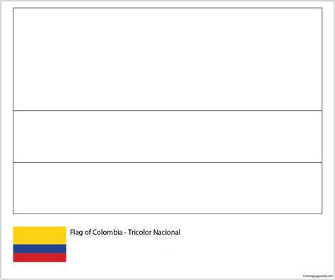 Flag of Colombia-World Cup 2018 Coloring Page - Free Printable Coloring ...