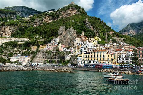 Scenic view of the Amalfi coast town, Amalfi Coast, Salerno, Campania ...