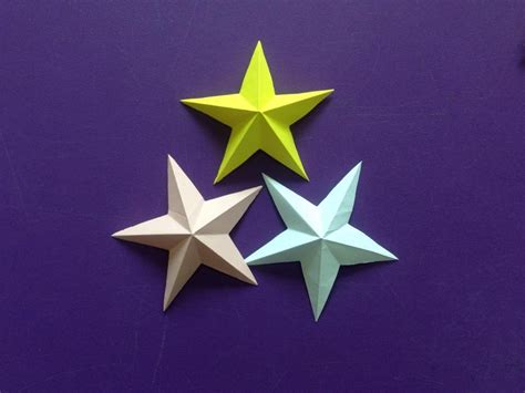 How to make a 3D paper star | Easy origami stars for beginners making ...